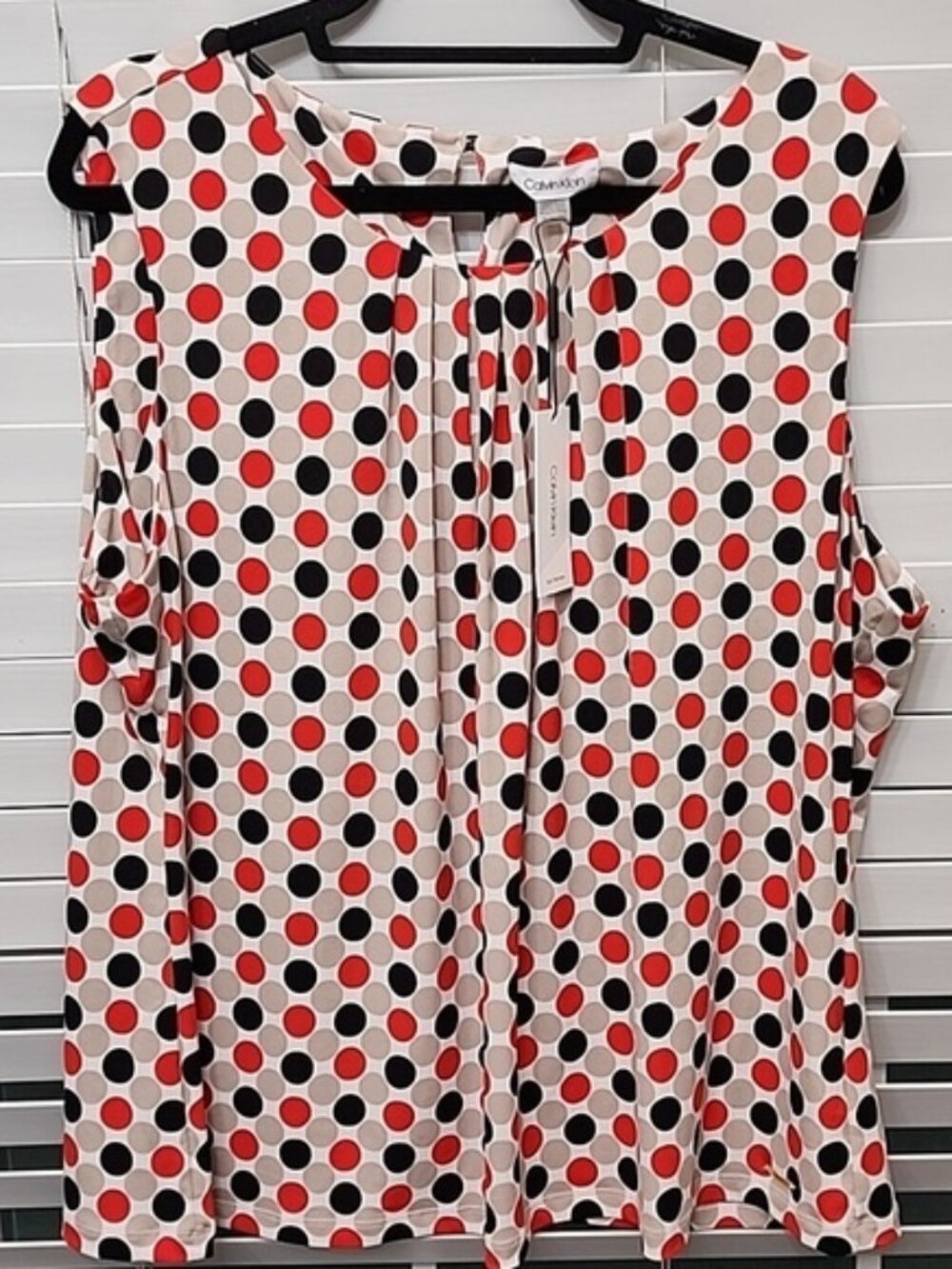 NWT Calvin Klein Circle Print sleeveless Blouse sz 2X